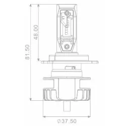 Sifam - Ampoule H4 LED + Ballast Code et Code/Phare 16W - 2200 Lumens