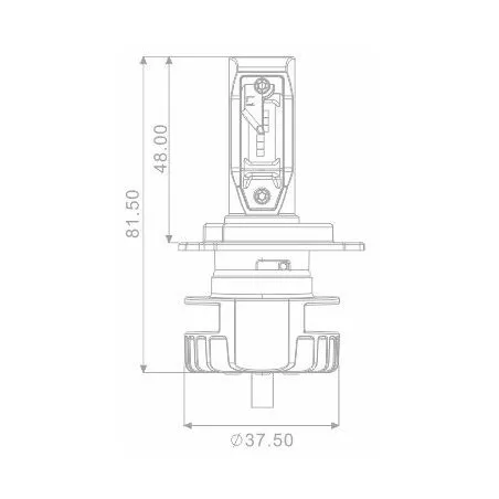 Myra - Ampoule H4 LED + Ballast - 16W/2200 Lumens (Code/Phare)