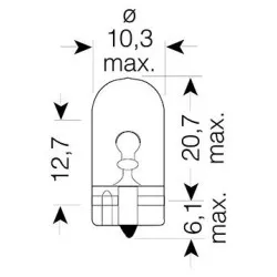 Osram - Ampoule Témoin sans Culot - 12V 5W W2.1x9.5d (X2)