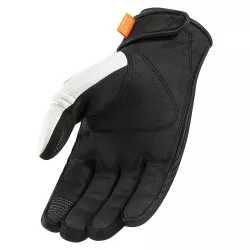 Gants moto Femme Icon Automag Blanc