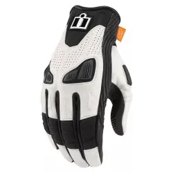 Gants moto Femme Icon Automag Blanc