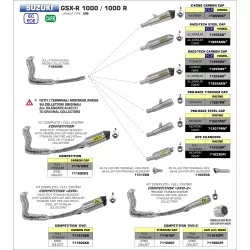 Silencieux RACE-TECH DARK ARROW aluminium noir pour Suzuki GSXR1000 et GSXR1000R 2017 et +