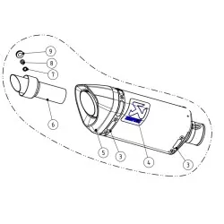 Silencieux carbone M-AP00502C de rechange pour ligne AKRAPOVIC S-Y7R2-AFC pour Yamaha MT07