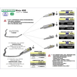 Silencieux Racing RACE-TECH ARROW 71874AK Aluminium embout carbone pour Kawasaki Ninja 400 2018 et +, Z400 2019 et +