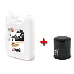 Pack vidange Ipone - Huile 4T 10W40 10.4 4L - Semi-synthèse + filtre à huile offert