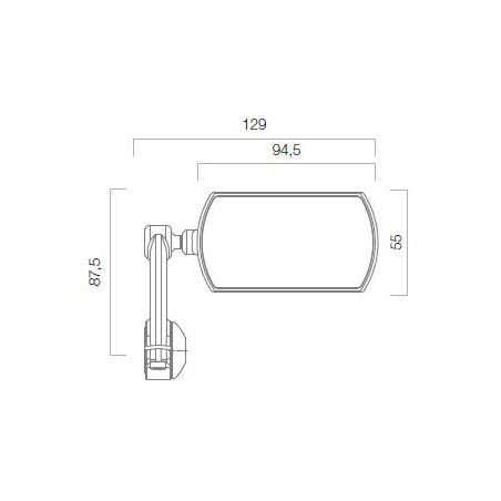 Rétroviseur RIZOMA LUNAR BS315BM, noir mat
