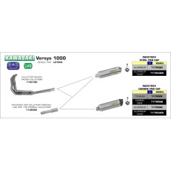 Silencieux Racing RACE-TECH ARROW 71795AK Aluminium embout carbone pour Kawasaki Versys 1000 2012-2014