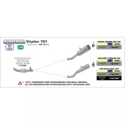 Raccord intermédiaire central Racing 71703MI ARROW pour Husqvarna Vitpilen 701 2018 et +