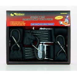 Sifam - Sangles avec Crochets Sécurité - 2 Pièces 50mm X 3 Mètres Résistance 750 Kg