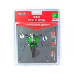 Sifam - Sangles de guidon BLUE FORCE (x2) avec Crochets Sécurité - 32 x 250 mm - Résistance 500Kg