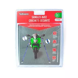 Sifam - Sangles d'Arrimage BLUE FORCE (x2) avec Crochets Sécurité - 32 x 300mm - Résistance 500 Kg