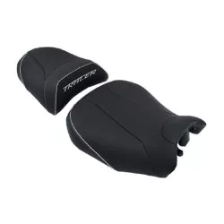 Selle Bagster READY LUXE configurable, noir liseré ARGENT pour Yamaha Tracer 900 et 900 GT 2018 et +