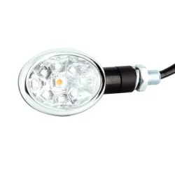 Sifam - Paire de Mini Clignotant LED C.E Ovale Noir 75 x 40mm Homologués C.E