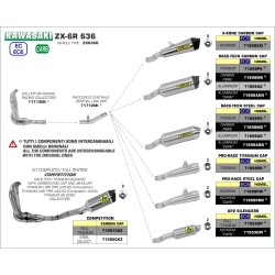 Silencieux RACE-TECH ARROW 71898MK Carbone embout carbone pour Kawasaki ZX6R 636 2019 et +