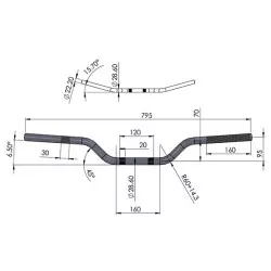 Sifam - Guidon Aluminium Fatbar Ø28.6 - Couleur Noir