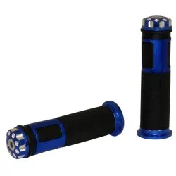 Sifam - Poignées Bicolores Bleues Longueur 128mm - Ø22/24mm Fermée avec Embout Vissé