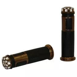Sifam - Poignées Bicolores Café Longueur 128mm - Ø22/24mm Fermée avec Embout Vissé