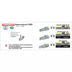 Raccord racing ARROW inox 71707MI non catalysé pour Ducati Hypermotard 950 2019 et +