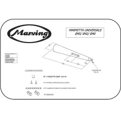 Marving - Silencieux Universel Noir M18 Non Homologué Ø40-43-45