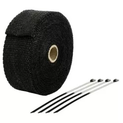 Sifam - Bande Thermique échappement 10M Noire + 4 Fixations Largeur: 50mm - Ep: 1,5mm