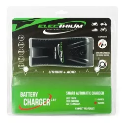 Electhium - Chargeur Batterie Moto et Scooter - Pour batterie Lithium & Acide