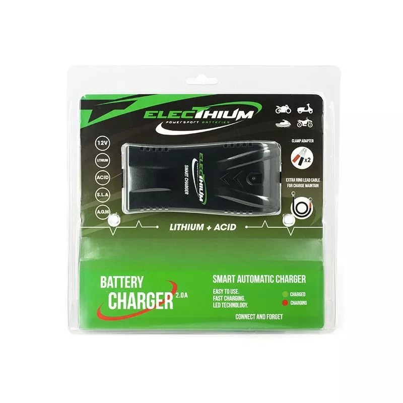 Electhium - Chargeur Batterie Moto et Scooter - Pour batterie Lithium &  Acide - Tech2Roo