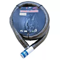 Star Locks - Antivol Câble Articulé Ø22mm x 1m50 Gaine Fumée