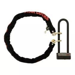 Star Locks - Antivol U + Chaîne - Antivol 100mm x 290mm / Longueur Chaine: 120cm