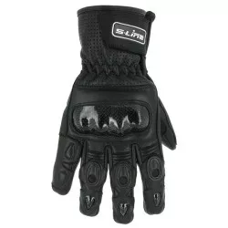 S-Line - Gants Eté cuir ventillé Avec Coque Carbone - Noir - Homologués CE-1KP - Taille L