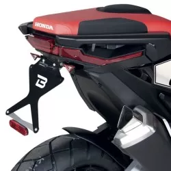 Support de plaque Racing BARRACUDA Aluminium noir / Inox pour Honda XADV 750 2017 et +