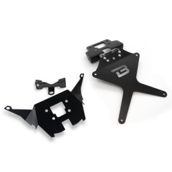 Support de plaque Racing BARRACUDA Aluminium noir / Inox pour Honda XADV 750 2017 et +