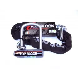 Antivol moto en U avec chaine TOP BLOCK SILVER 120L