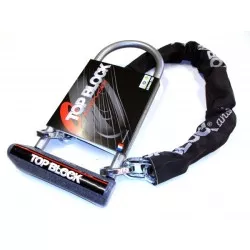 Antivol moto en U avec chaine TOP BLOCK SILVER 270C
