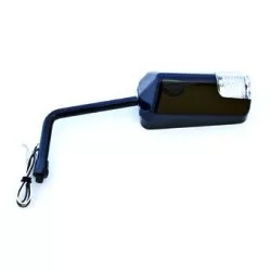 Kyoto - Rétroviseur Universel pour Scooter - F1 Court + Clignotant Led - Noir M8 - Réversible