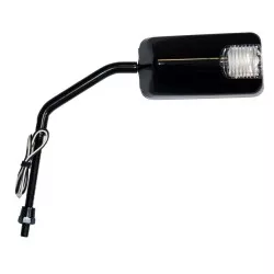 Kyoto - Rétroviseur Universel pour Scooter - F1 long + Clignotant Led - Noir M8 - Réversible