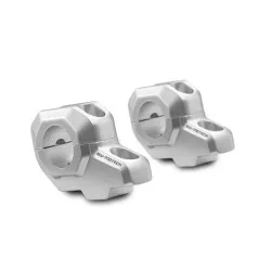 Rehausseur de guidon avec deport O 28 mm H30 mm. Recul de 22 mm. Gris.