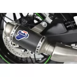 Silencieux Termignoni rond carbone embout inox pour Kawasaki Z900RS 2018 et +