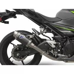 Silencieux Termignoni rond carbone embout inox pour Kawasaki Ninja 400 et Z400 2018 et +