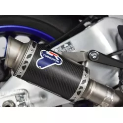 Silencieux Termignoni rond carbone embout inox pour Yamaha YZF R1 2015 et +