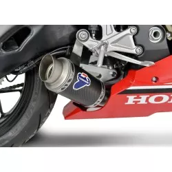 Silencieux Termignoni rond carbone embout inox pour Honda CBR1000RR 2017 et +