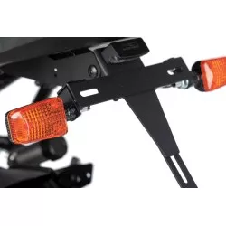 Clignotants MINI à ampoules PUIG 4042, homologués, COURT, look Carbone, verre ambre + tulipe fumée + tulipe laser