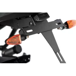 Clignotants STAR à ampoules PUIG 4175, homologués, COURT, Noir, verre ambre + tulipe fumée + tulipe laser 69 x 42mm.