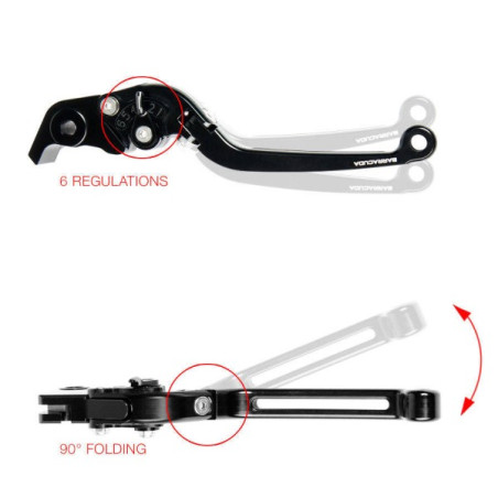 Levier de frein et d'embrayage BARRACUDA pour Aprilia RSV4 2009-2017