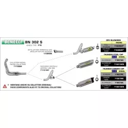 Raccord Racing ARROW Inox 71721MI pour Benelli BN302S 2019 et +