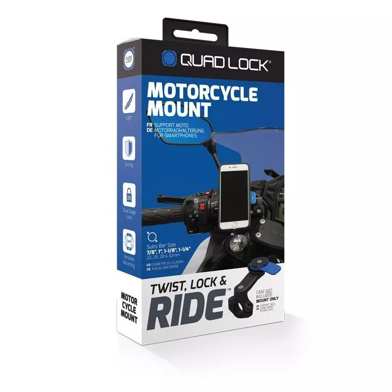 Support Téléphone Moto - Chargeur USB Quad Lock Moto