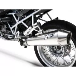 Silencieux inox satiné racing ZARD pour BMW R1200R 2011-2013
