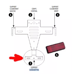 Puig - Support pour fixation pour catadioptre sur support de plaque Puig