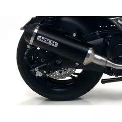 Silencieux URBAN ARROW 73517ANN Aluminium Dark, avec embout inox Noir, pour Kymco XCITING 400i S 2019 et +