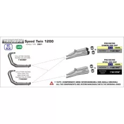 Silencieux PRO-RACING ARROW 71851PRN Nichrom Dark Inox embout inox, droit et gauche, pour Triumph Speed Twin 1200 2019 et +