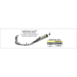 Ligne complète racing compétition EVO 3 collecteur inox silencieux titane ARROW pour Yamaha YZF-R6 2017-2020